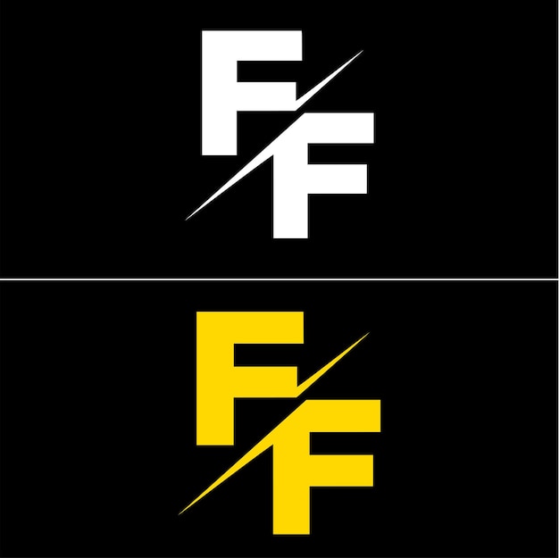 Logo simple vectorial con dos letras f ff logo para negocios