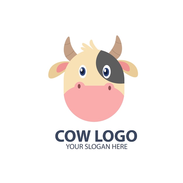 Logo para su negocio con lindo personaje de vaca