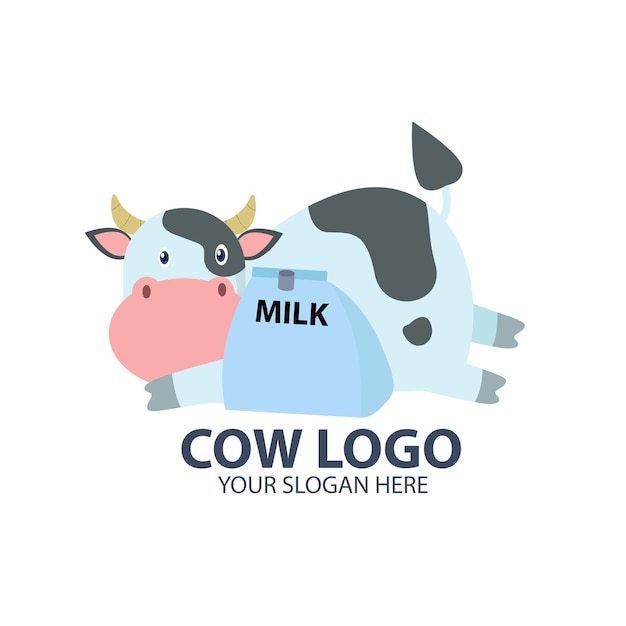 Logo para su negocio con lindo personaje de vaca