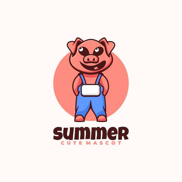 Logo Summer Simple Mascot Style.
