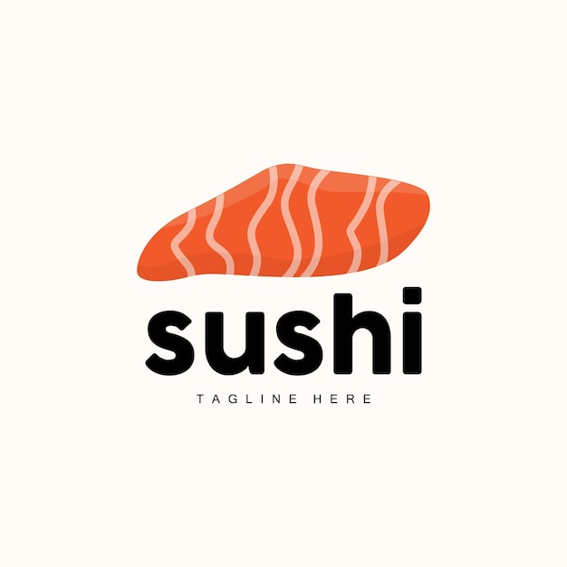 Logo Sushi Comida Rápida Japonesa Diseño Vector Icono Plantilla Símbolo