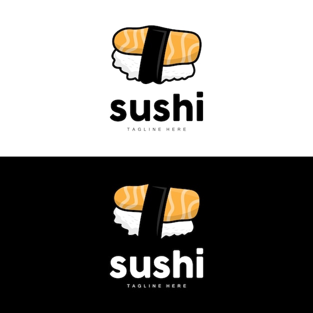 Logo sushi comida rápida japonesa diseño vector icono plantilla símbolo