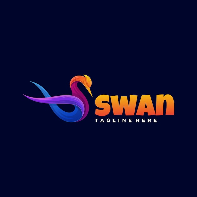 Logo Swan Gradient Colorido Estilo.
