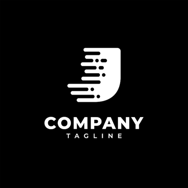Logo de tecnología creativa Diseño Monogram logo letra J