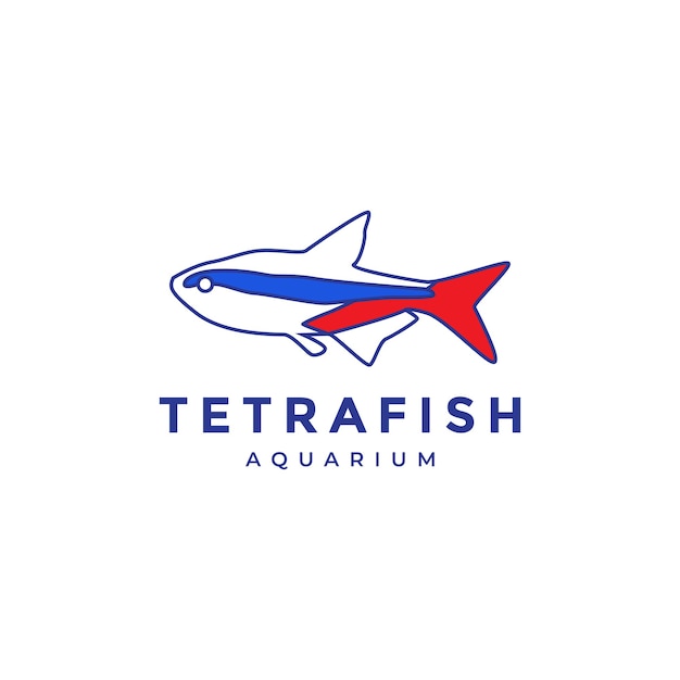 Logo de tetra pez colorido abstracto
