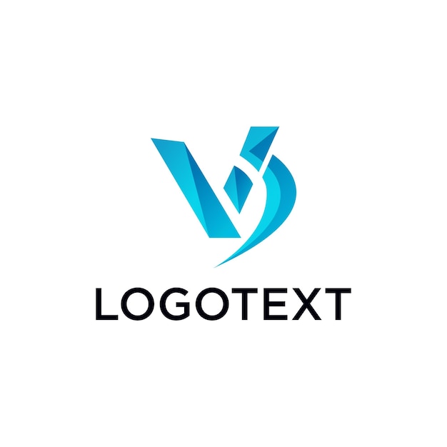 Logo texto-v icono imagen vectorial