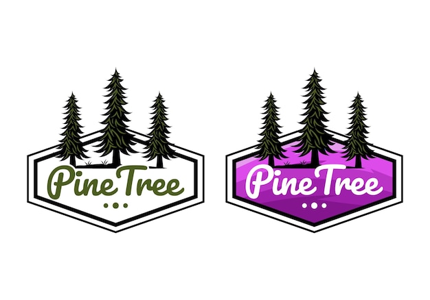 Logo Three Pine Tree Plantilla de ilustración vectorial con diseño simple y elegante Bueno para cualquier industria