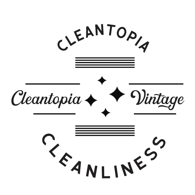 Vector un logo para una tienda de línea vintage llamada cleantopia vintageness