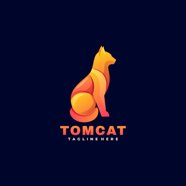 Logo Tom Cat Gradient Estilo colorido.