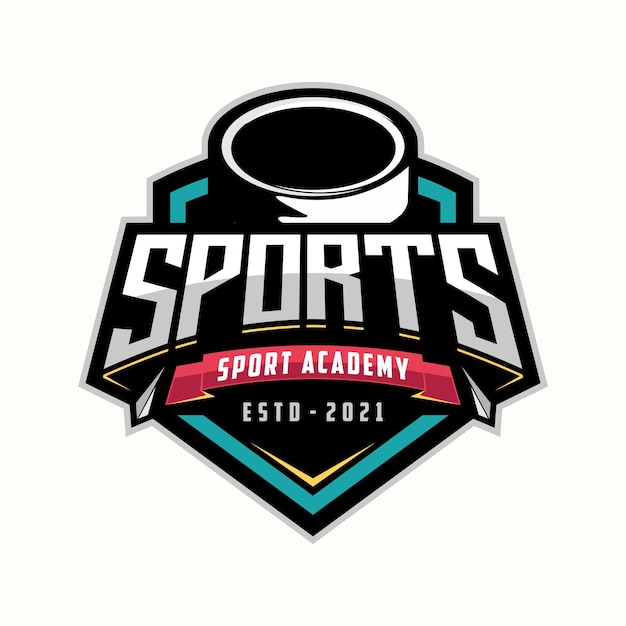 Logo del torneo de hockey en estilo minimalista moderno