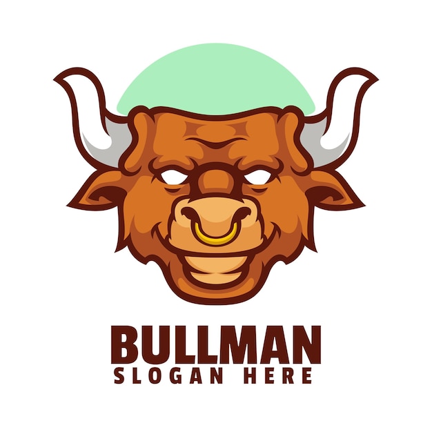 Logo de toro con el título logo de bullman