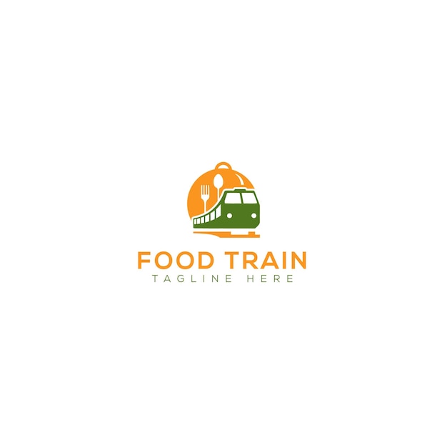 Logo del tren de comida y tren con logo de comida