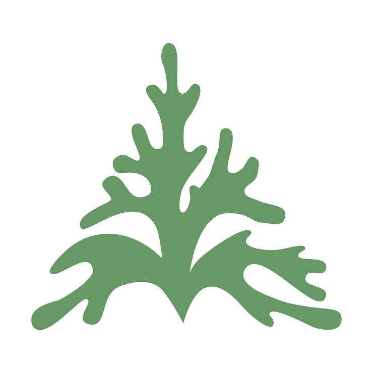 Vector el logo triangular de algas verdes está aislado