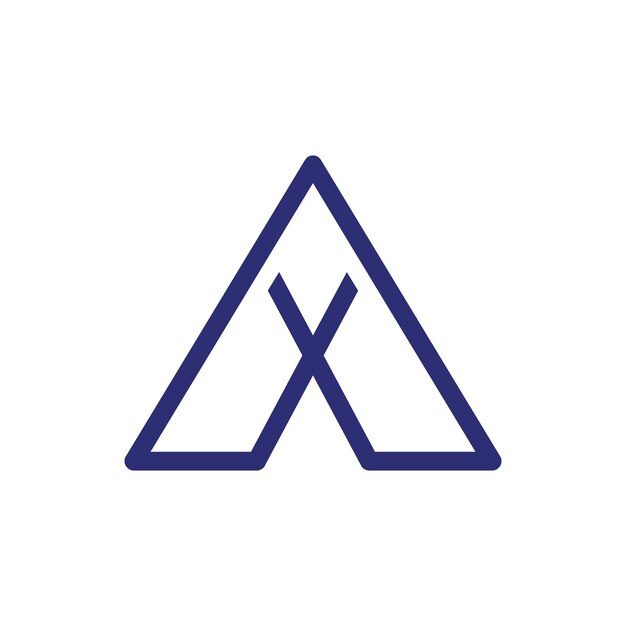 Un logo de triángulo azul con la letra a en él