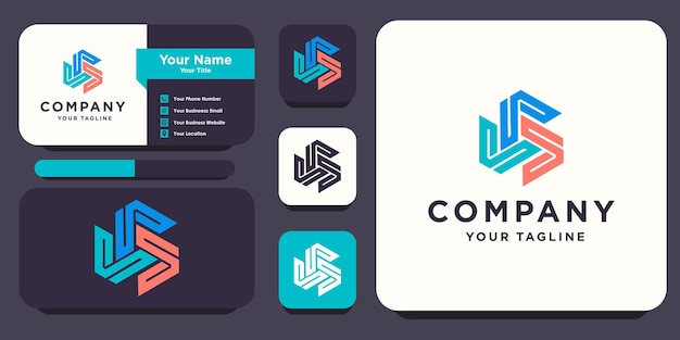 Logo triple A con tarjeta de visita Vector Premium