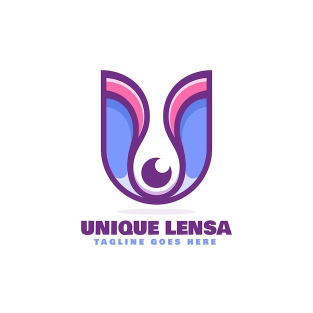 Vector logo único lensa estilo de mascota simple