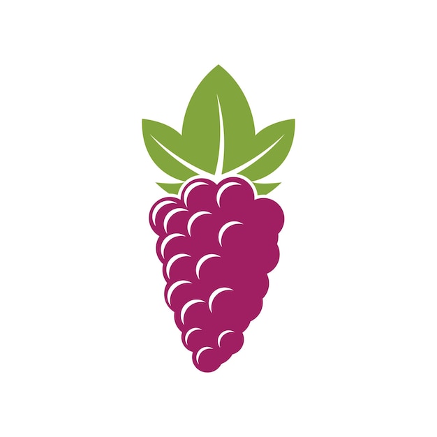 Logo de uva con hoja