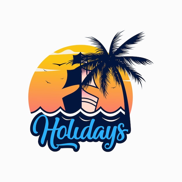 logo de vacaciones de verano