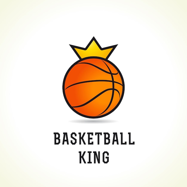 Logo de vector de baloncesto Signo de bola y corona Símbolo de competiciones nacionales tienda de deportes de aplicaciones móviles