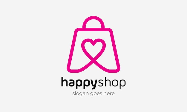 Logo vector bolsa de compras diseño minimalista comprar vender tienda minorista comercio electrónico mercado entrega descuento precio centro comercial tienda de moda marca internet venta minorista
