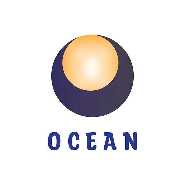 Logo de vector de forma redonda abstrack océano