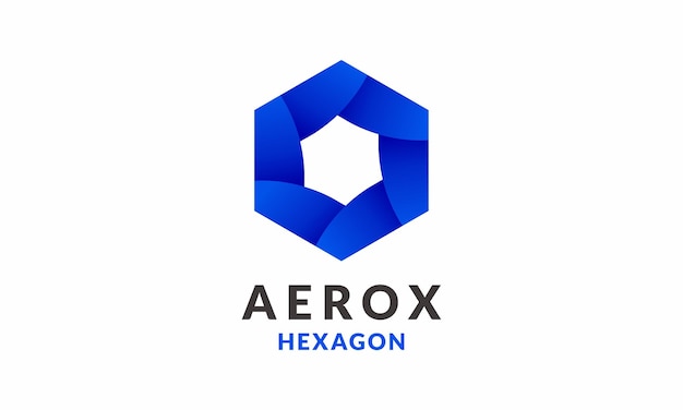 Logo vector hexágono azul monocromo gráfico infinito