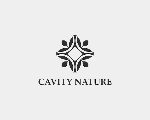 LOGO VECTOR DE LUJO DE LA NATURALEZA DE LA CAVIDAD