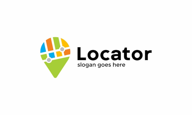 Vector logo vector mapeo concepto símbolo red información pin área localizar punto marca navegación encontrar lugar