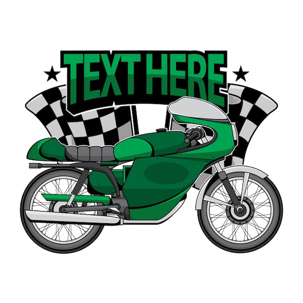 Logo de vector de motocicleta vintage