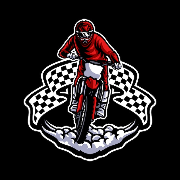 Logo de vector de motocross, estilo libre de motocross