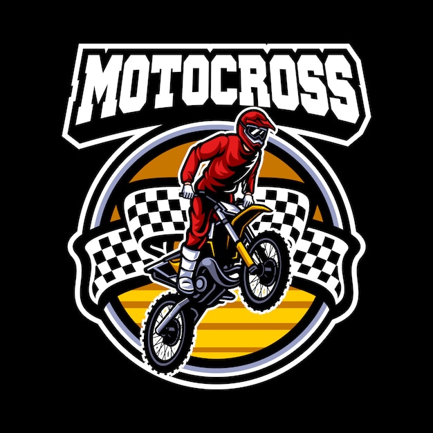 Vector logo de vector de motocross, estilo libre de motocross