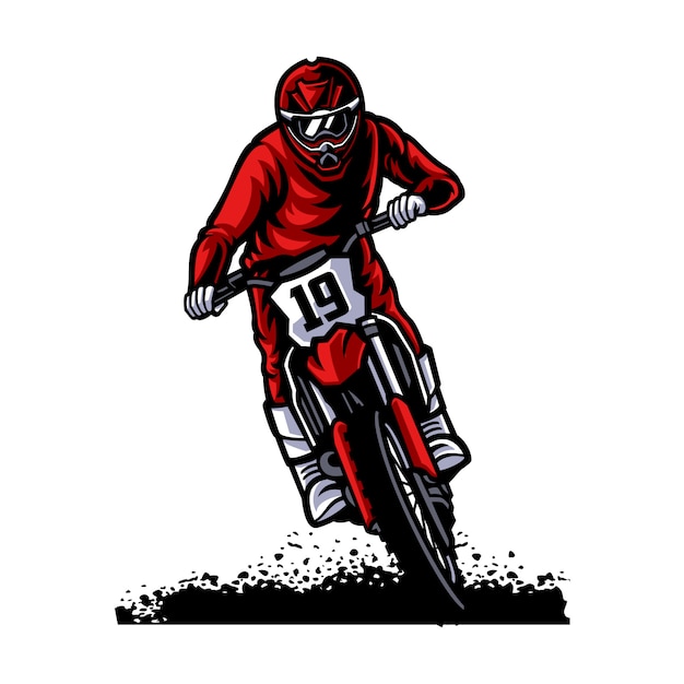 Vector logo de vector de motocross, estilo libre de motocross