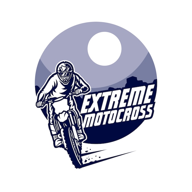 Logo de vector de motocross, estilo libre de motocross