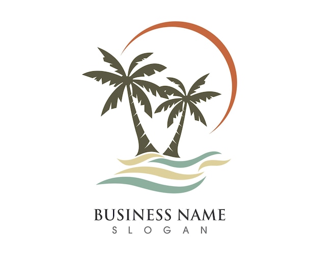 Logo de verano de palmera