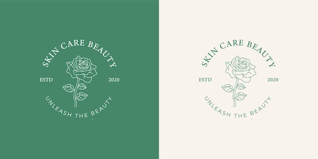 Un logo verde y blanco para una marca de belleza para la piel