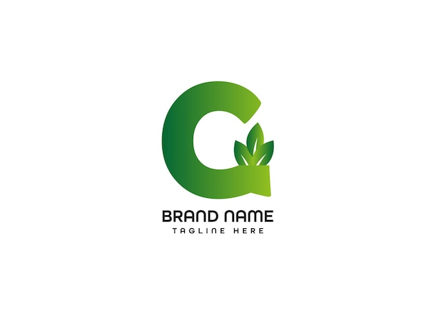 un logo verde con una hoja verde
