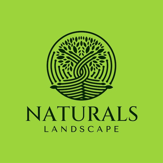 Un logo verde para paisajes naturales.