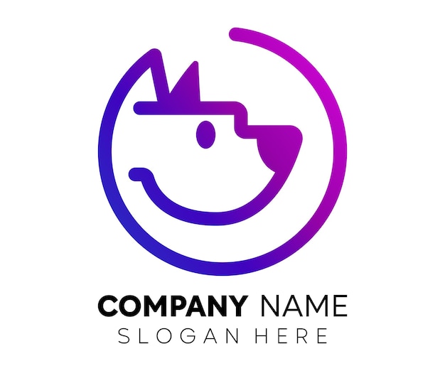 Logo del veterinario moderno limpio y elegante logo del perro clínica de mascotas vector minimalista