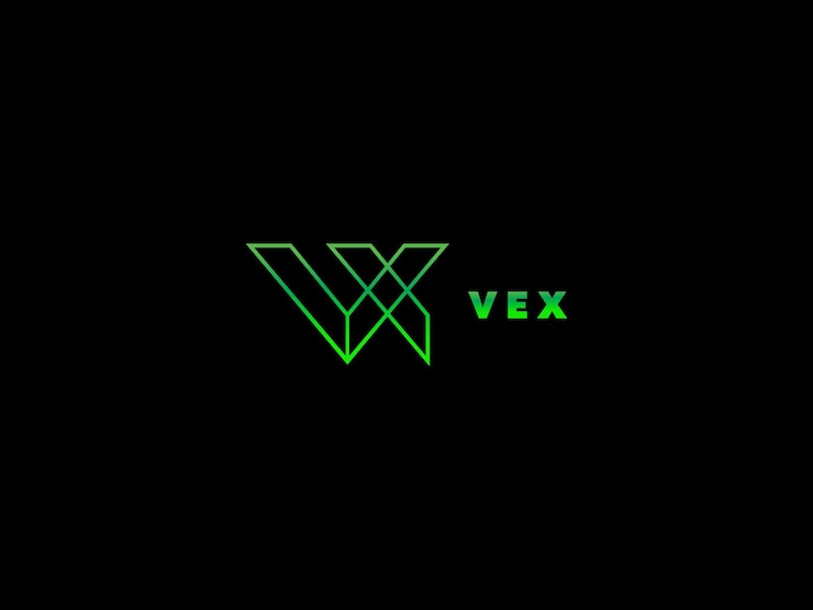Vector un logo vex verde con el título 'vex'