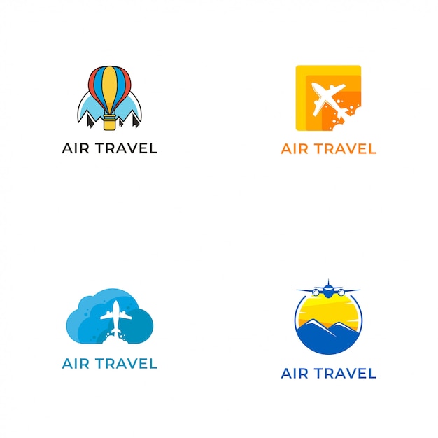 Logo de viajes aéreos vector plantilla de diseño