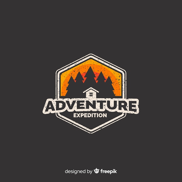 Logo vintage de aventura