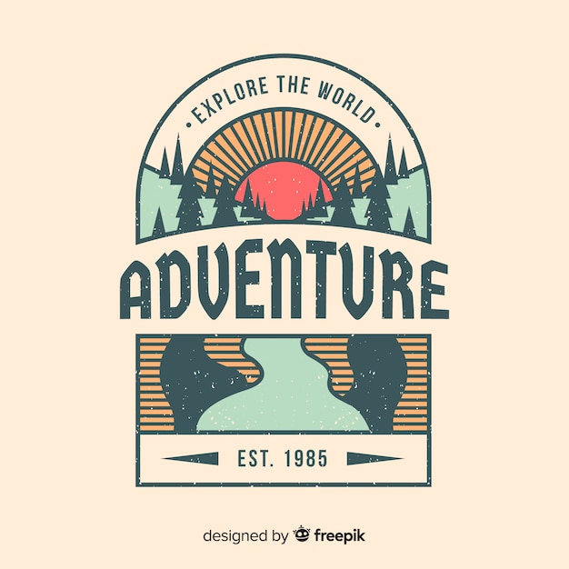 Logo vintage de aventura