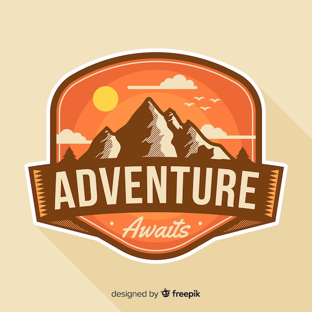 Vector logo vintage de aventura