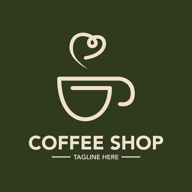Logo vintage de cafetería
