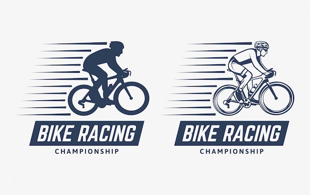 Logo vintage de campeonato de carreras de bicicletas
