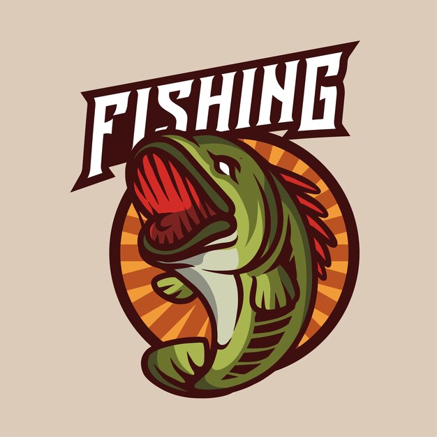 Logo vintage del club de pesca