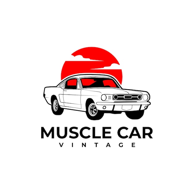 Un logo vintage para una compañía de automóviles que dice muscle car vintage