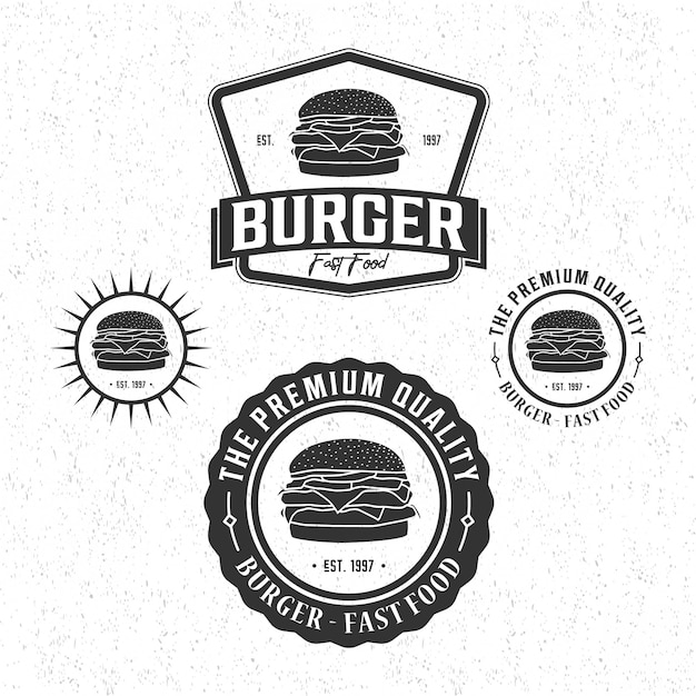 Vector logo vintage de hamburguesa