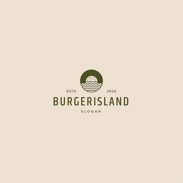 Logo vintage retro burger island