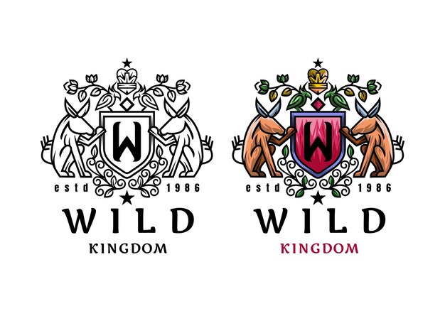 Logo Wild Kingdom Letter W Plantilla de ilustración vectorial con diseño simple y elegante Bueno para cualquier industria